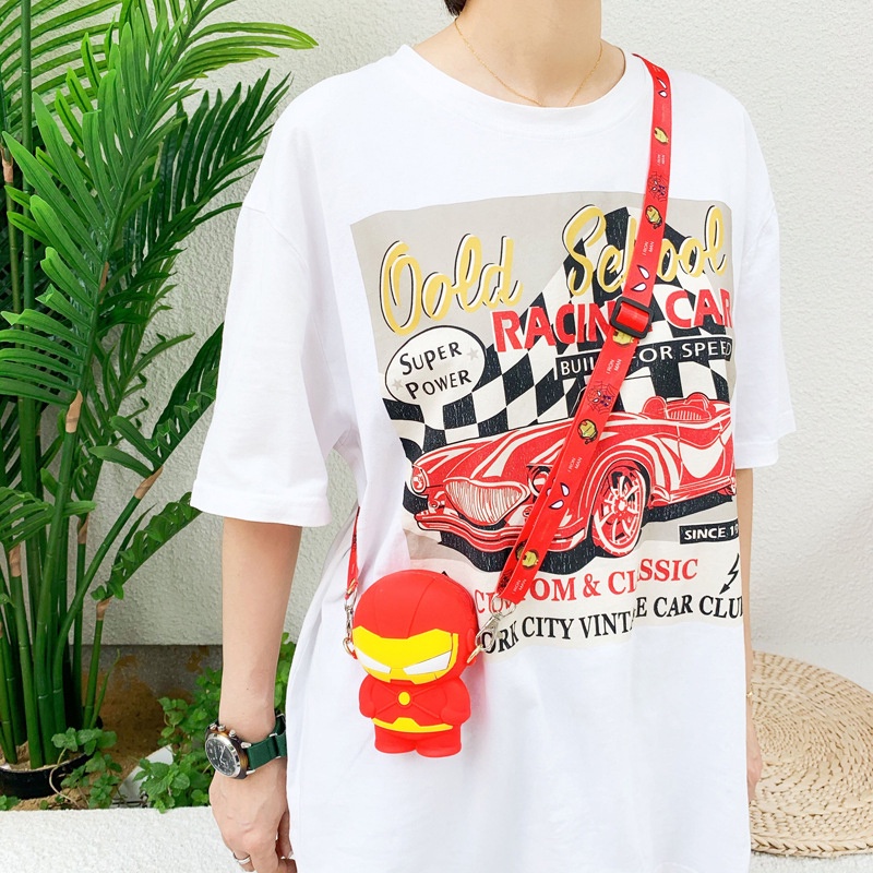 Túi Đeo Chéo Bằng Silicon Hình Nhân Vật Marvel Dễ Thương Cho Bé