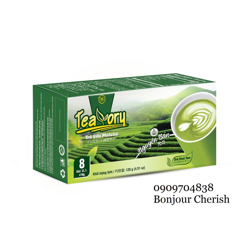 Trà sữa Matcha Hòa Tan Teavory King Coffee - Hộp 8 gói x 16 g (128 g)