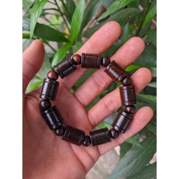 Vòng tay nam trúc tròn 12ly gỗ đen nhiều