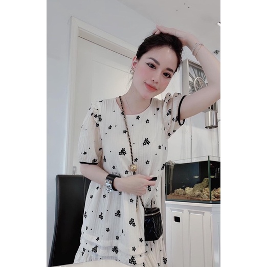 Váy babydoll kem hoa nhí hàng 2 lớp loại 1 | BigBuy360 - bigbuy360.vn