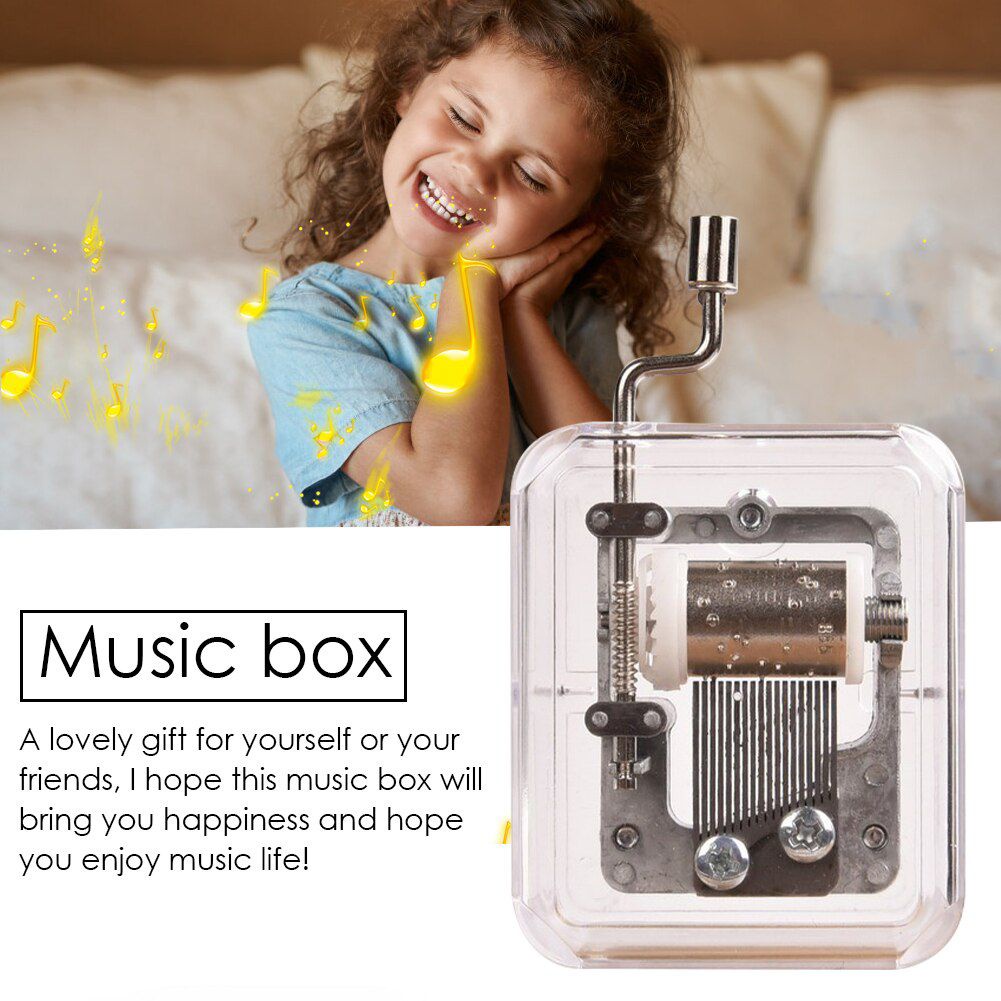 Hộp Nhạc Mini Trong Suốt Kích Thước 5x3x6cm Dùng Trang Trí DIY