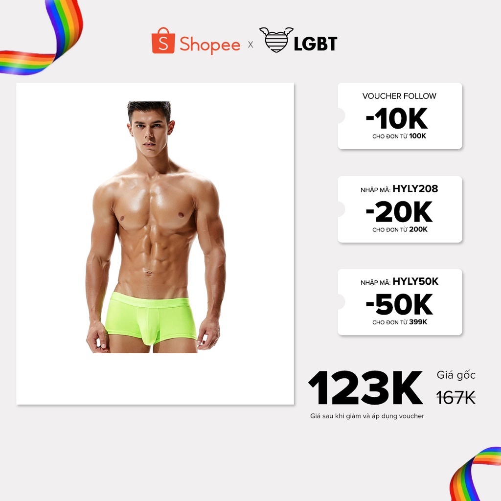 Quần lót nam boxer thun lạnh mịn trơn màu Seobean - BO82