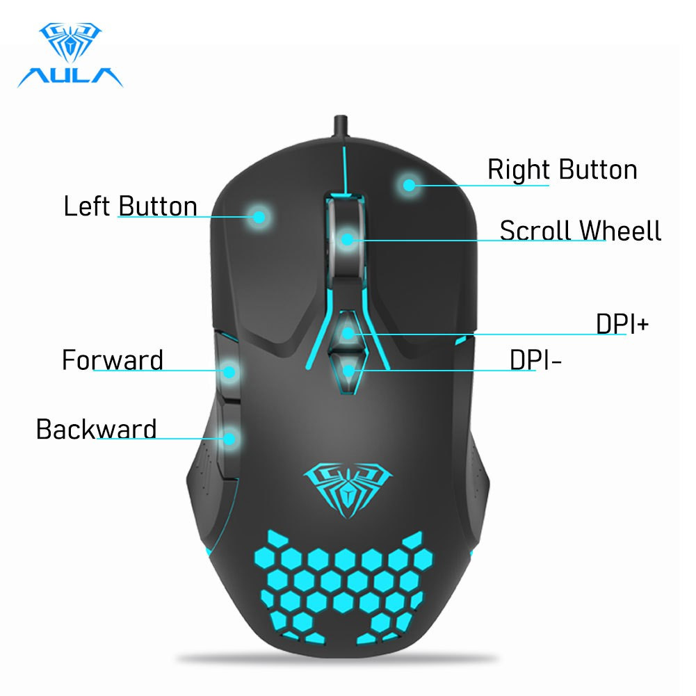 Chuột Chơi Game Có Dây Và Lập Trình Thoáng Khí Đèn led Hình Lập Trình Macro RGB