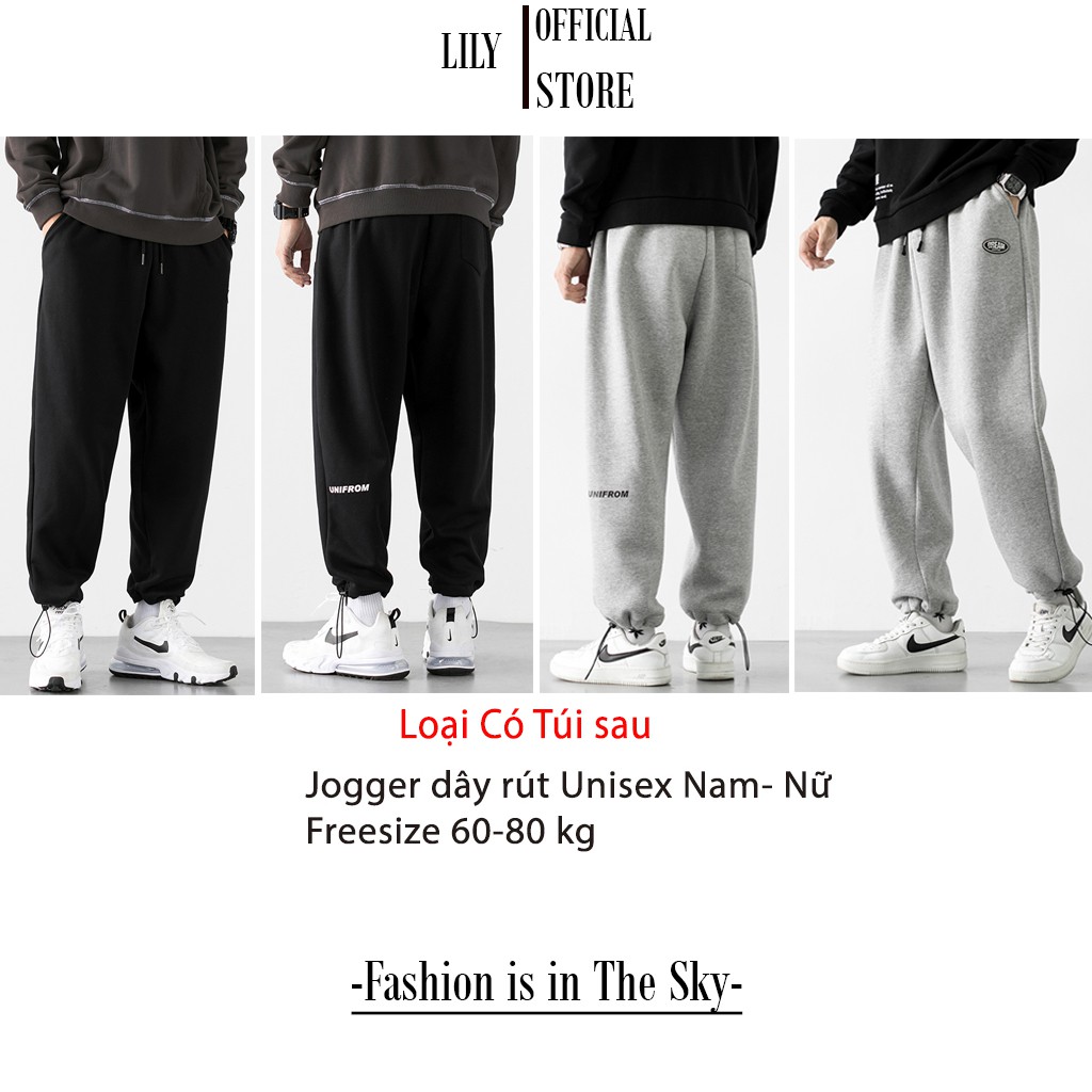 Quần Jogger Nữ- nam- Unisex Dài Ống Rộng Có Bo Rút Dây SIMPLE Ulzzang (ẢNH THẬT)