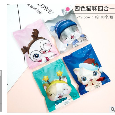 set 50 túi hàn miệng nhiều chủ đề chú thỏ size 7 x 10 cm