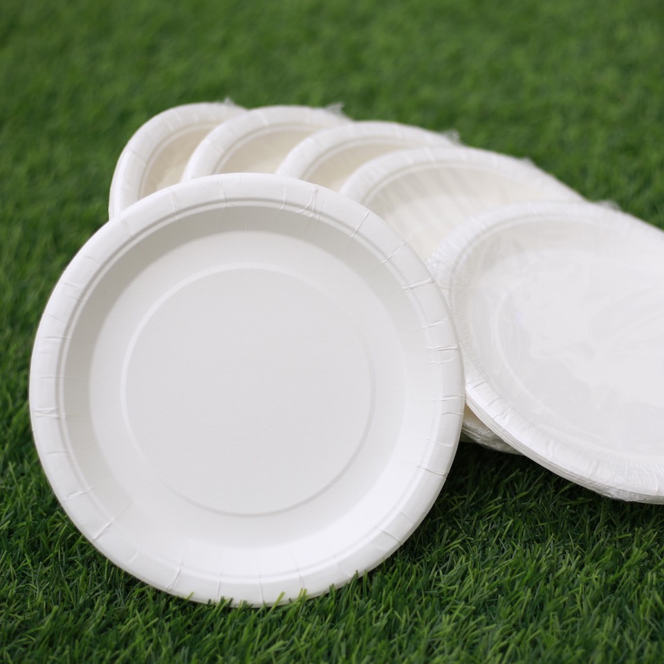 COMBO 50 DĨA GIẤY TRẮNG - 13CM, 16CM, 19CM, 21CM/ 50 PCS WHITE PAPER PLATE - 13CM, 16CM, 19CM, 21CM