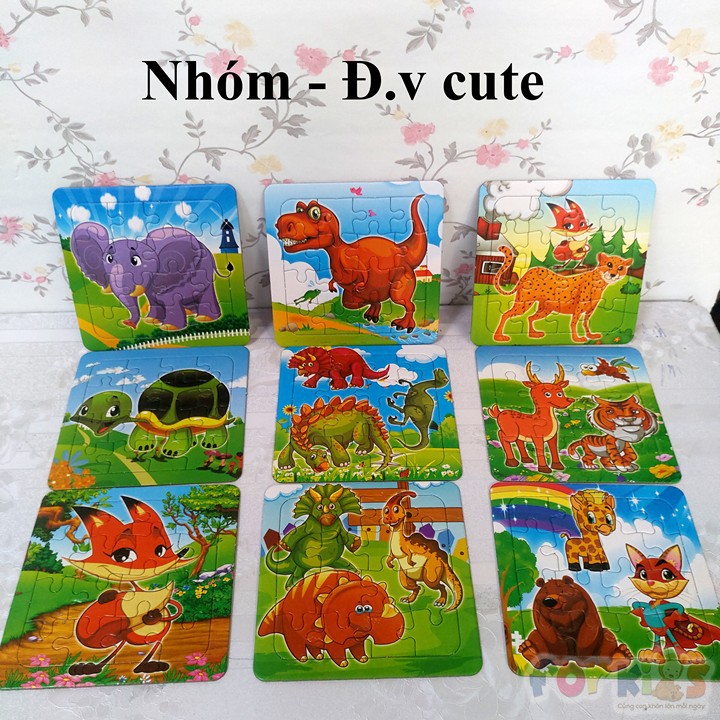 Đồ chơi xếp hình PUZZLE 9 mảnh. bộ 3 bảng ghép hình