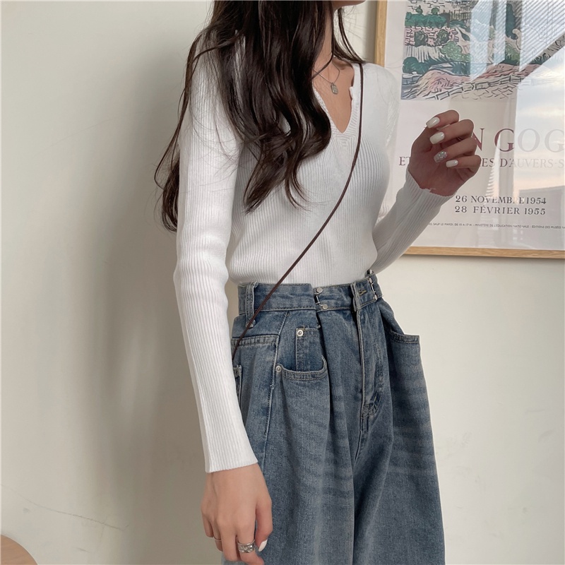 Áo Thun Dệt Kim Tay Dài Thiết Kế Đơn Giản Cá Tính 172239Áo Thun Thiết Kế Phong Cách Hàn Quốc Thời Trang | BigBuy360 - bigbuy360.vn