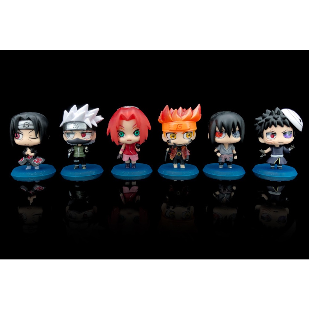 Set 6 Mô hình Naruto Itachi Sasuke chibi cao 8cm chi tiết sắc nét
