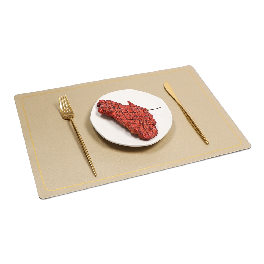 Tấm Lót Bàn Ăn Hình Tròn Bằng Da PU Mềm Cách Nhiệt Chống Thấm Nước/Dầu/Trượt