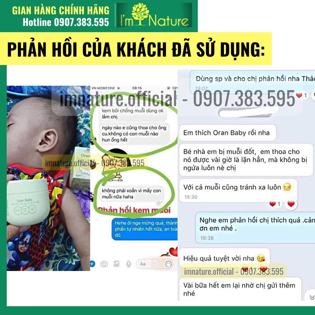 Kem Chống Muỗi Đốt Cho Bé - Làm Dịu Vết Đốt Sưng Ngứa Oran Baby 50gr