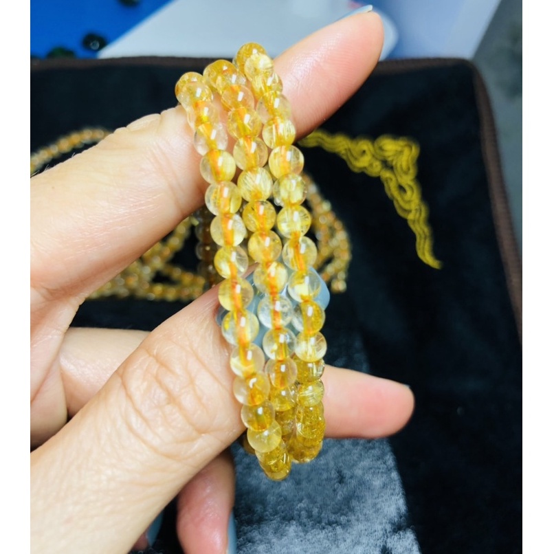 Vòng tay  tóc vàng cuốn 3 chất lượng 3A