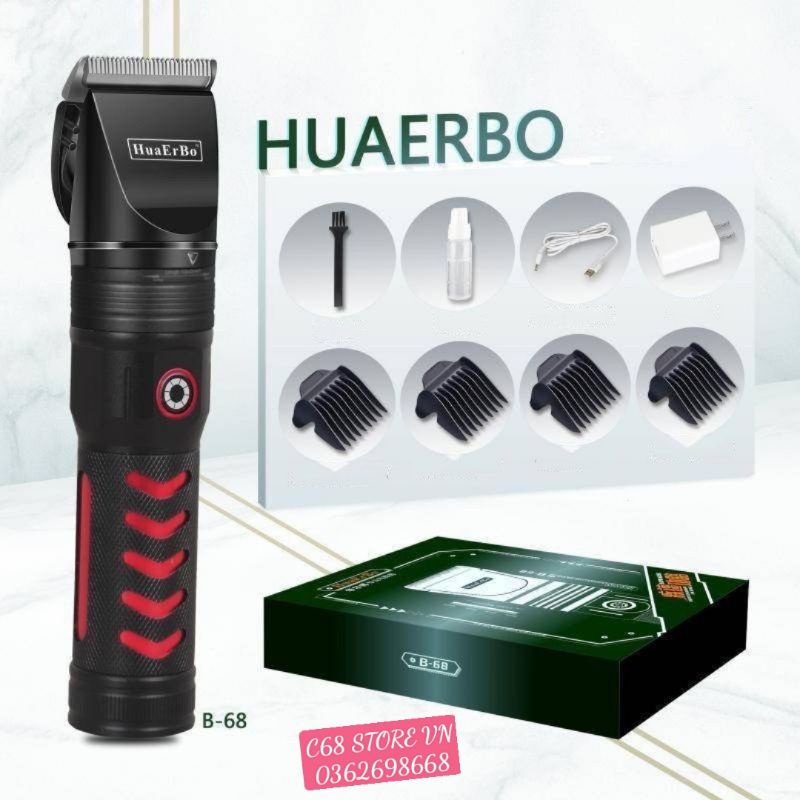 Tông đơ cắt tóc cao cấp HUAERBO B-68 2 Turbo PIN 5000mah