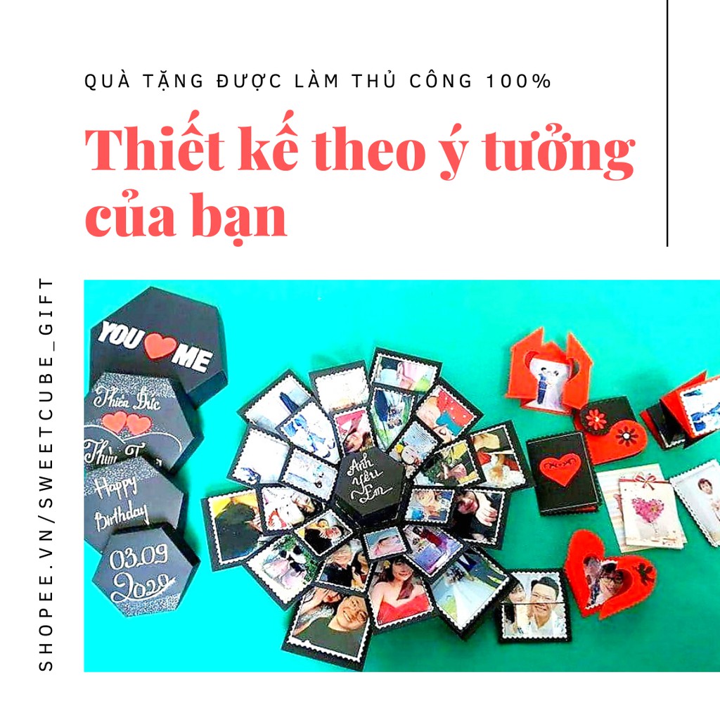 Hộp Quà Handmade_LOVE BOX LỤC GIÁC 5IN1 PAINT(19.5x19.5x13cm)