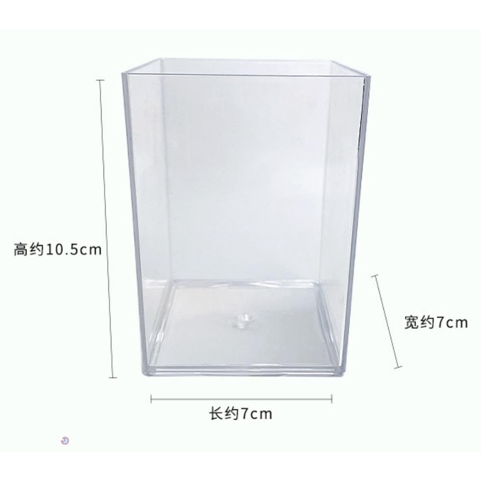 Giá Đỡ Bút / Cọ Trang Điểm Để Bàn Bằng Nhựa Trong Suốt Tiện Dụng