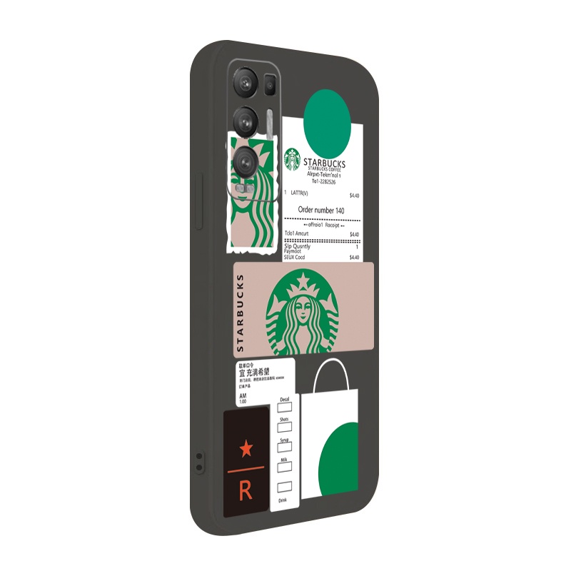 Ốp Điện Thoại Viền Vuông Họa Tiết Starbucks Cho OPPO A17 A17K Reno7 Reno8 4G Reno6 Z 5G Reno 5 Pro 4 3 Reno2 Z F A95 5G A76 A96 A57 A77