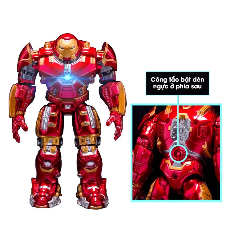 Mô Hình Iron Man Hulkbuster MH17 Cử Động Có Đèn Mark 44 Cao 18cm