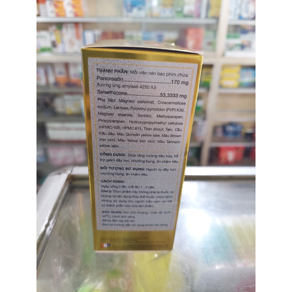 Viên đầy hơi, chướng bụng, ăn không tiêu Gestsic, hộp 100 viên