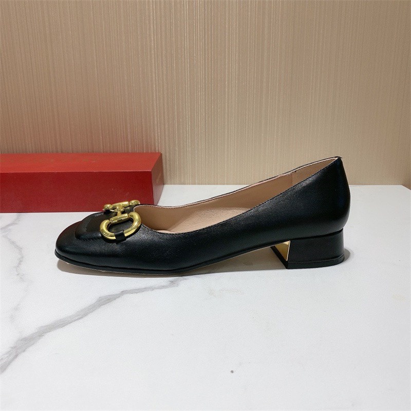 Giày Cao Gót 3cm Khoá Vuông Mũi Vuông Da Mềm - tiemgiaydazzling DA696