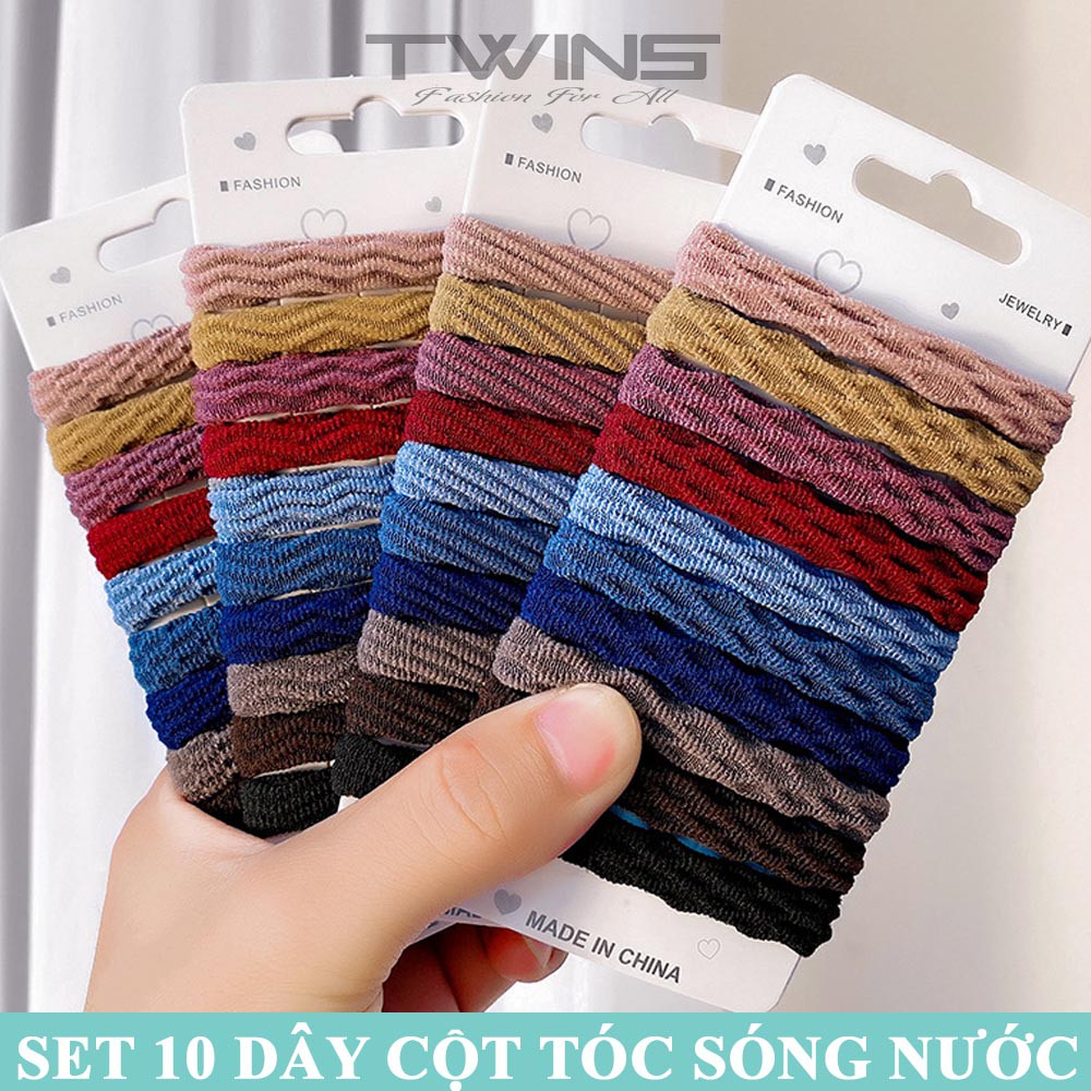 Set 10 dây cột tóc, buộc tóc SD115 màu dễ thương, cute, xinh đẹp phong cách Hàn Quốc làm phụ kiện tóc thời trang cho nữ