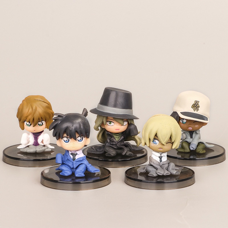 Set 5 mô hình Shinichi Conan Haibara GIn Hatori ... thám tử lừng danh Conan biểu cảm dễ thương - Ráp