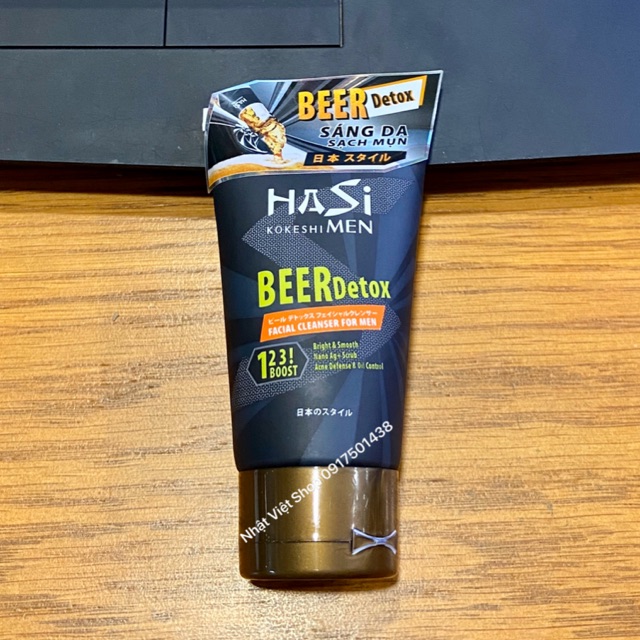 Hasi - Sữa Rửa Mặt Thải Độc và Sáng Da Sạch Mụn Hasi Kokeshi Men