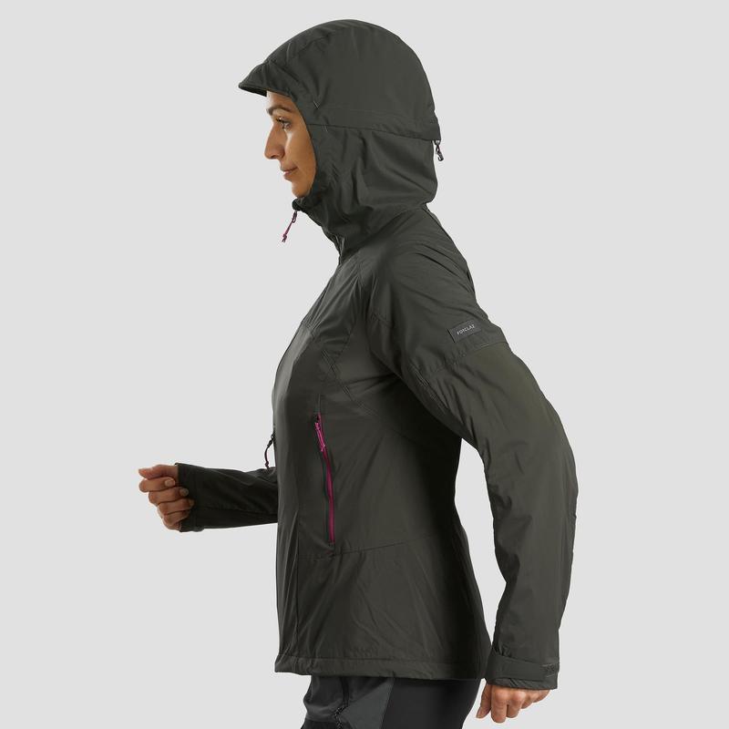 Áo khoác gió softshell đi leo núi Decathlon Forclaz 900 cho nữ - nâu kaki