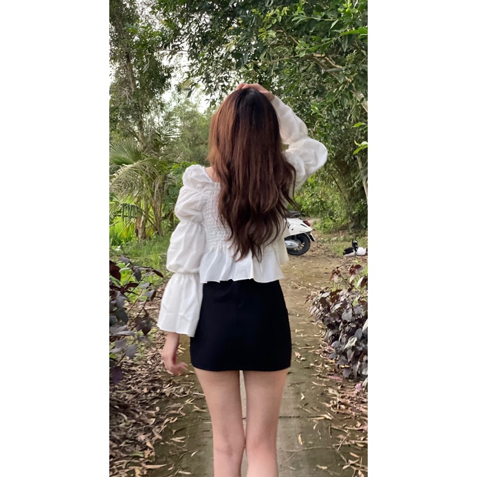 Áo kiểu nữ tầng , áo babydoll tay dài  , chân váy body cao cấp ( HÌNH CHÍNH CHỦ ) PLA45