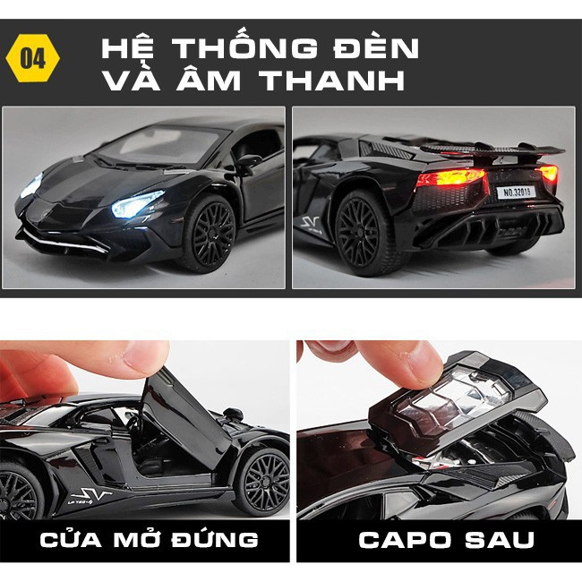 Xe Mô Hình Lamboghini Aventador Tỷ Lệ 1:32 - Mô Hình Xe Oto