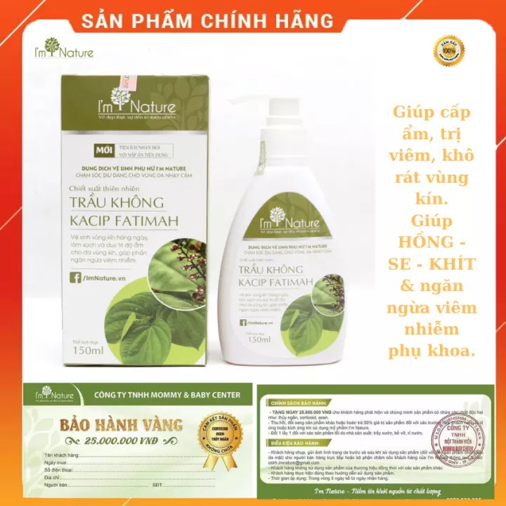 (NEW)Dung Dịch Vệ Sinh Phụ Nữ Trầu Không I'm Nature 150ml