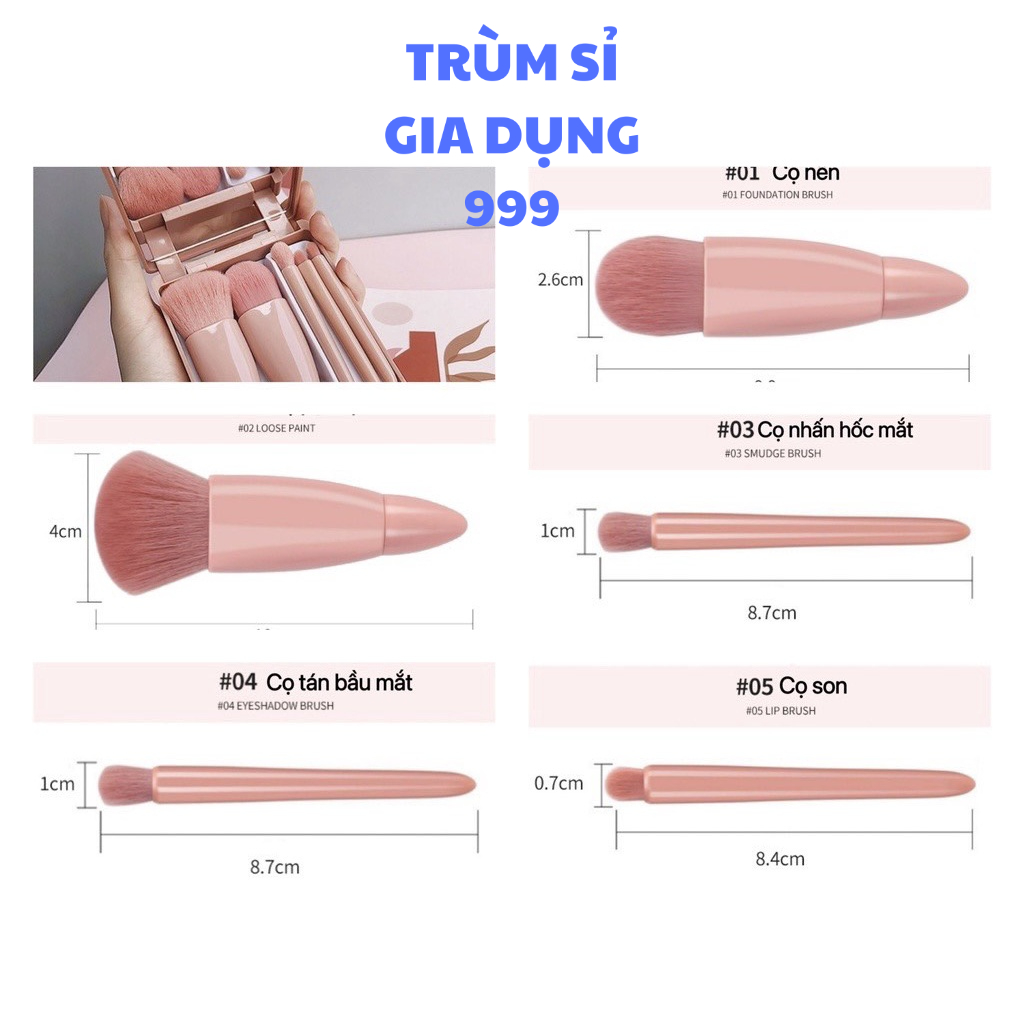 BỘ CỌ TRANG ĐIỂM 5 MÓN CÓ GƯƠNG