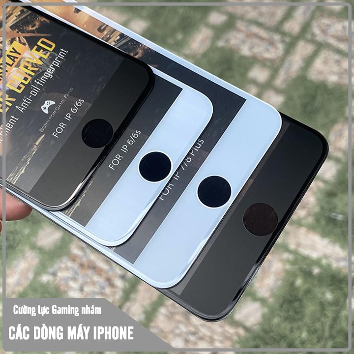 Kính cường lực Full màn hình các dòng iPhone - 11D Gaming Nhám chống vân tay 7+/8+/iP7/iP8/iP6/iP6S/XSMAX/11Promax