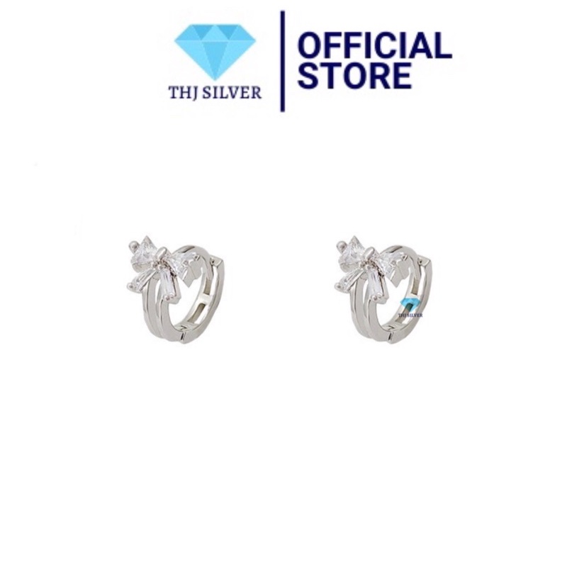 Bông tai nơ hót xinh xắn ,chuẩn bạc ta -THJ SILVER
