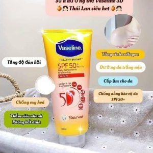 Dưỡng Thể Vaseline Healthy Bright Serum 50x SPF50+ 300ml + Viên Kích Sáng Da Ngày - Đêm