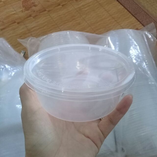 Hũ dẹt 300ml đựng slime, bát nhựa dùng 1 lần