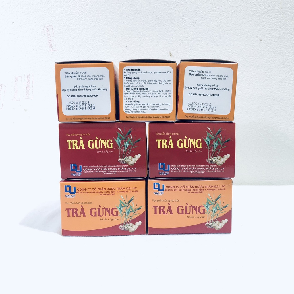 Trà Gừng Cốm-Đại Uy.  Hỗ Trợ Làm Ấm Bụng,Giảm Đầy Hơi, Khó Tiêu, Buồn Nôn, Hỗ Trợ Triệu Trứng Do Hạ Huyết Ap, cảm Lạnh