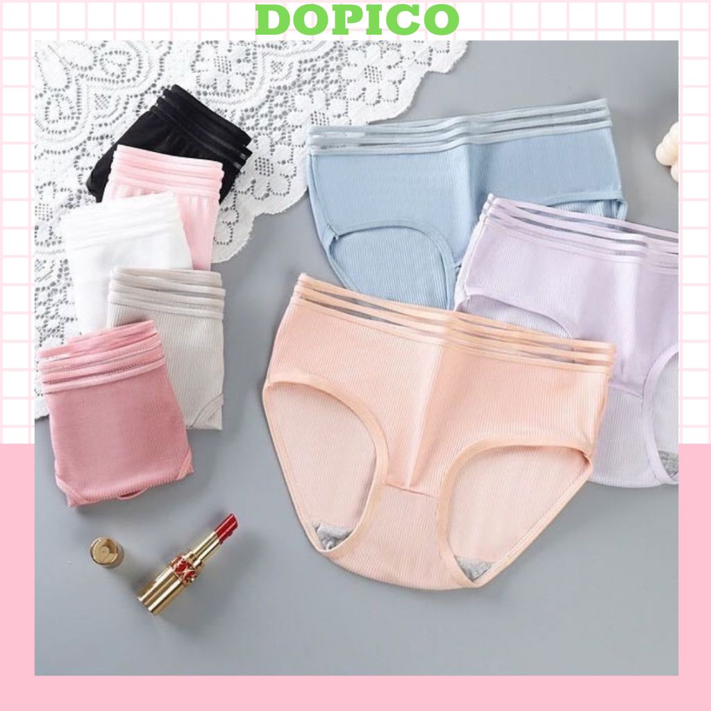 Quần lót nữ kháng khuẩn cạp vừa siêu co dãn tôn dáng ôm trọn vòng 3 quyến rũ gợi cảm DOPICO B04