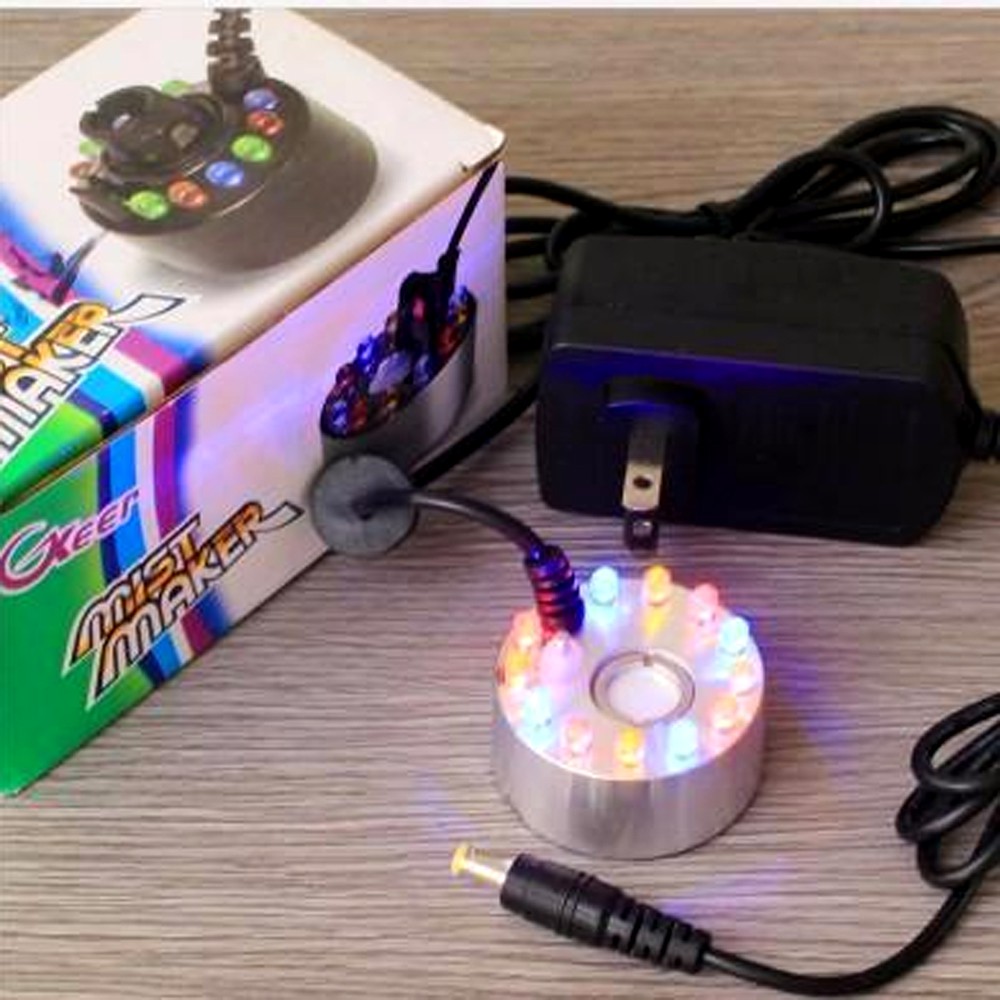 Combo Máy tạo khói phun sương + đèn led thay đổi màu+ Nguồn cấp
