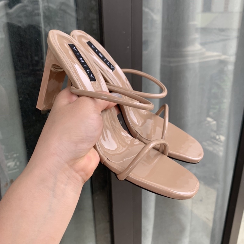 GUỐC CAO GÓT 9phân 2DÂY MẢNH,SANG CHẢNH 3 MÀU TRẮNG ĐEN NUDE
