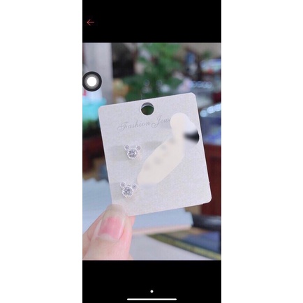 SET 2 BÔNG TAI GẤU+ BÀN CHÂN BẠC