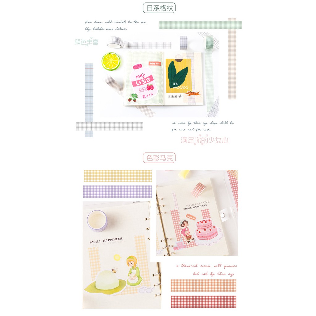 Set 4 Cuộn Washi Tape Caro