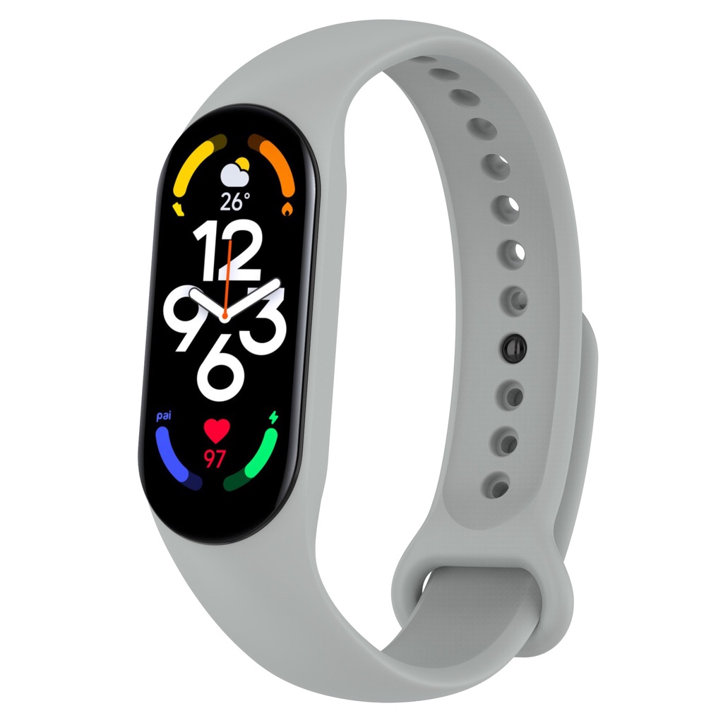 Dây Đeo Thay Thế Chất Liệu Silicon Màu Trơn Cho Xiaomi Miband 7