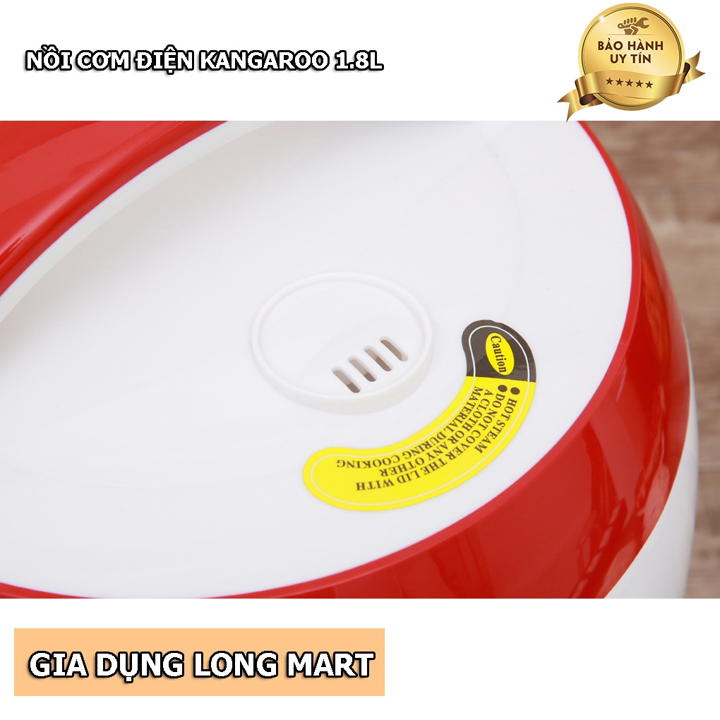 Nồi Cơm Điện Kangaroo 1.8L KG835, Nồi Cơm Điện Nắp Gài, Hàng Chính Hãng, Bảo Hành 12 Tháng