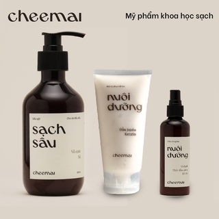 Combo 3 sản phẩm Gội - Ủ - Xịt cho tóc dầu, kích thích mọc tóc, dưỡng ẩm, phục hồi - Sạch Sâu CHEEMAI Việt Nam