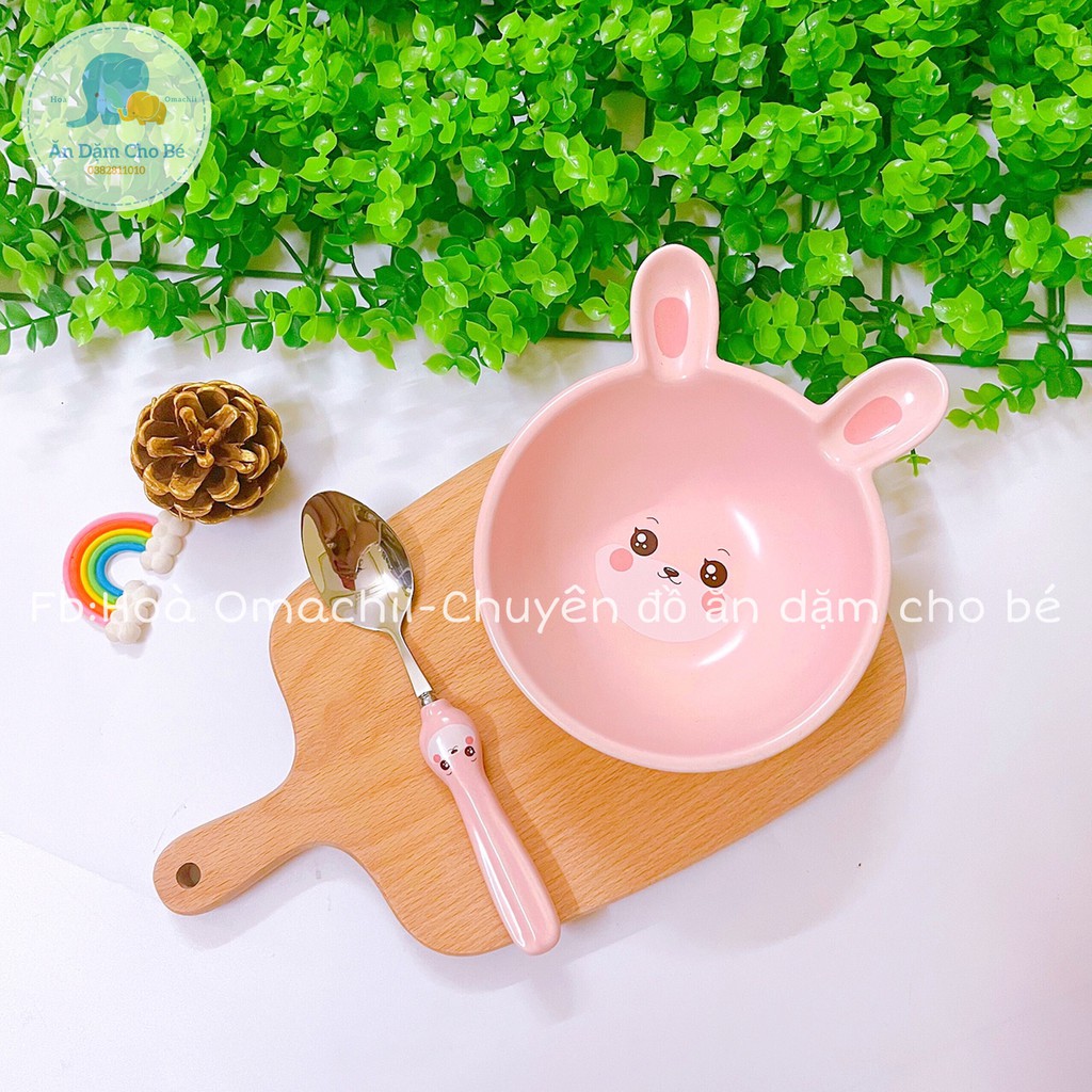 Thìa Inox Hình Thỏ Hồng, Cún Vàng, Mèo Trắng, Sóc Nâu Siêu Cute Cho Bé