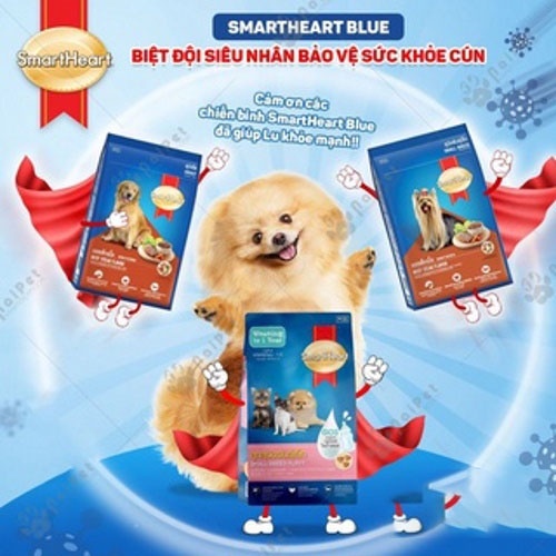 Thức ăn hạt cho Cho con giống nhỏ Smartheart Small Breed Puppy Gói 2.6kg Xuất xứ Thái Lan Bổ sung dinh dưỡng hoàn chỉnh