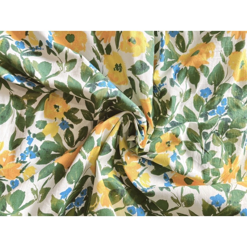 VNU241 - VÁY MAXI DÚM NGỰC HOA VÀNG LÁ XANH ĐUÔI CÁ | BigBuy360 - bigbuy360.vn