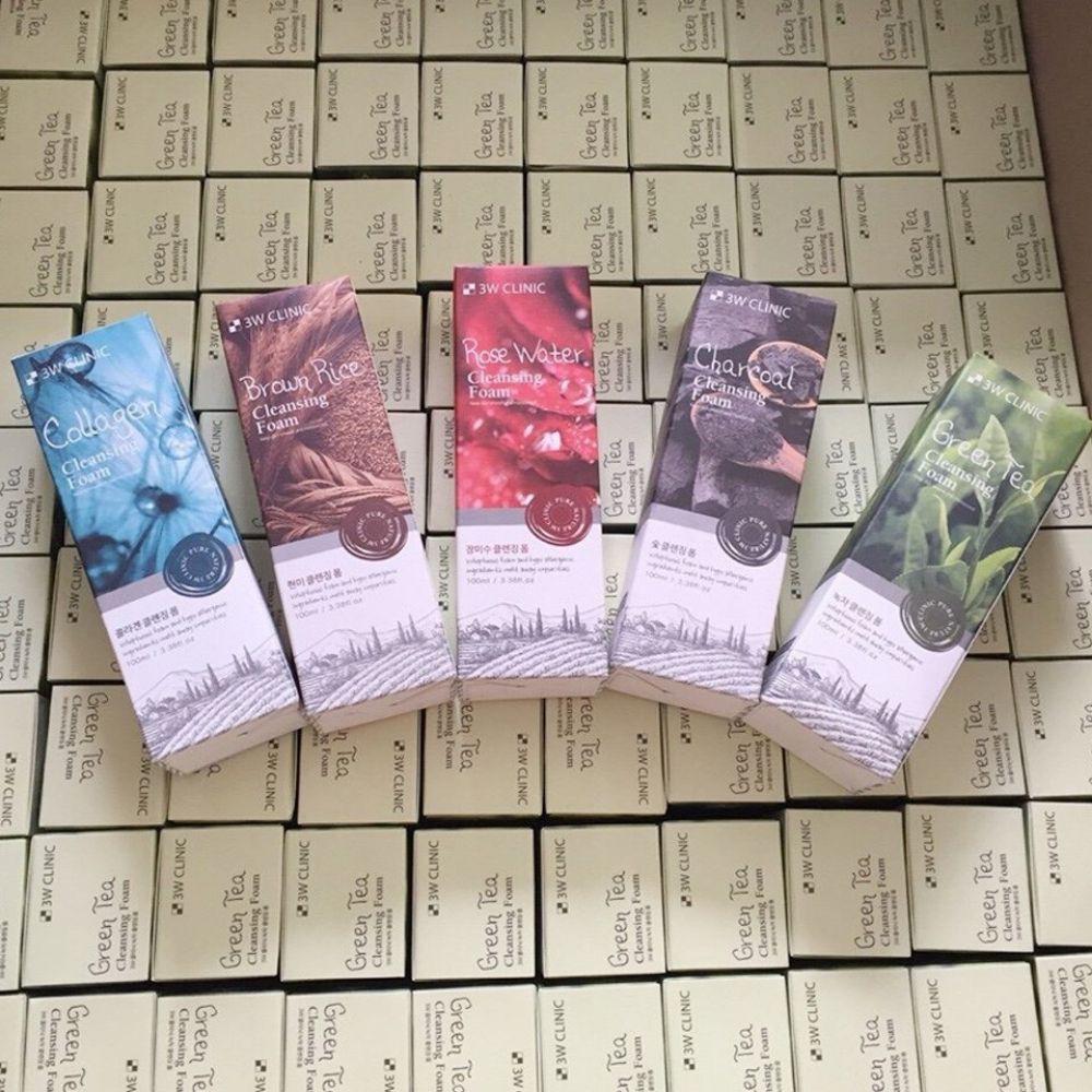 Sữa Rửa Mặt 3W Clinic 100ml - sữa rửa mặt Hàn Quốc Trà xanh/ Gạo/Collagen/Hoa hồng/ Than hoạt tính tư nhiên RM01 | BigBuy360 - bigbuy360.vn