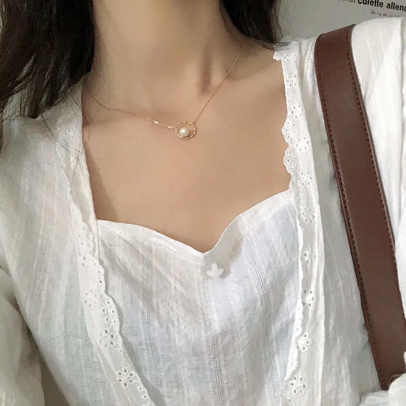 Dây chuyền Comavi cho nữ mẫu đẹp hợp kim mặt đính ngọc nhân tạo PK14