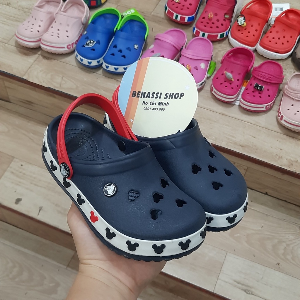 dép sục crocs trẻ em cá sấu hình lego nhiều màu